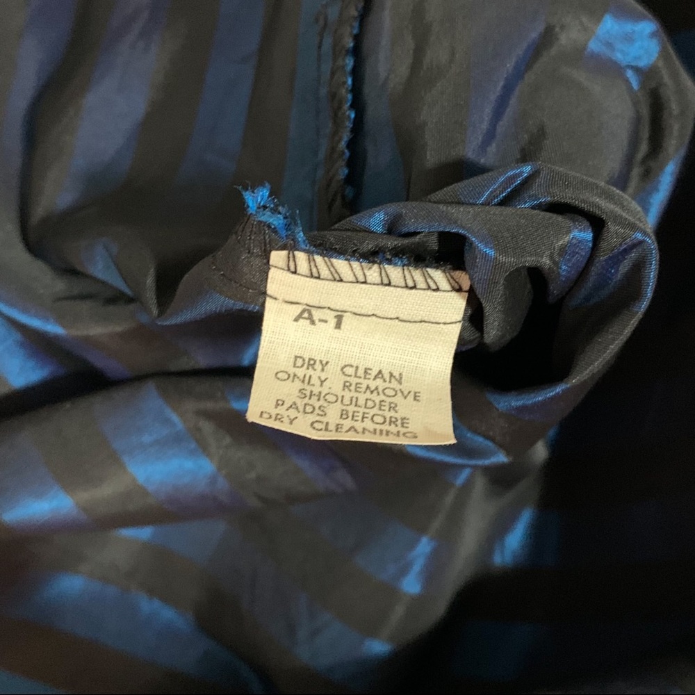 Norma Kamali Vintage 80s Striped Button Down Shirt Top Metallic - Picture 6 of 7